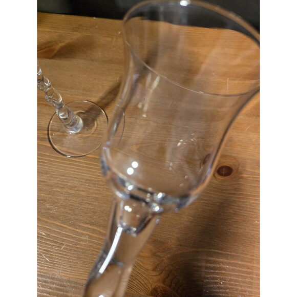 Hand Blown Twisted Glass Goblet Style Candle Holders or Vases, Set Of 2 - Picture 5 of 8